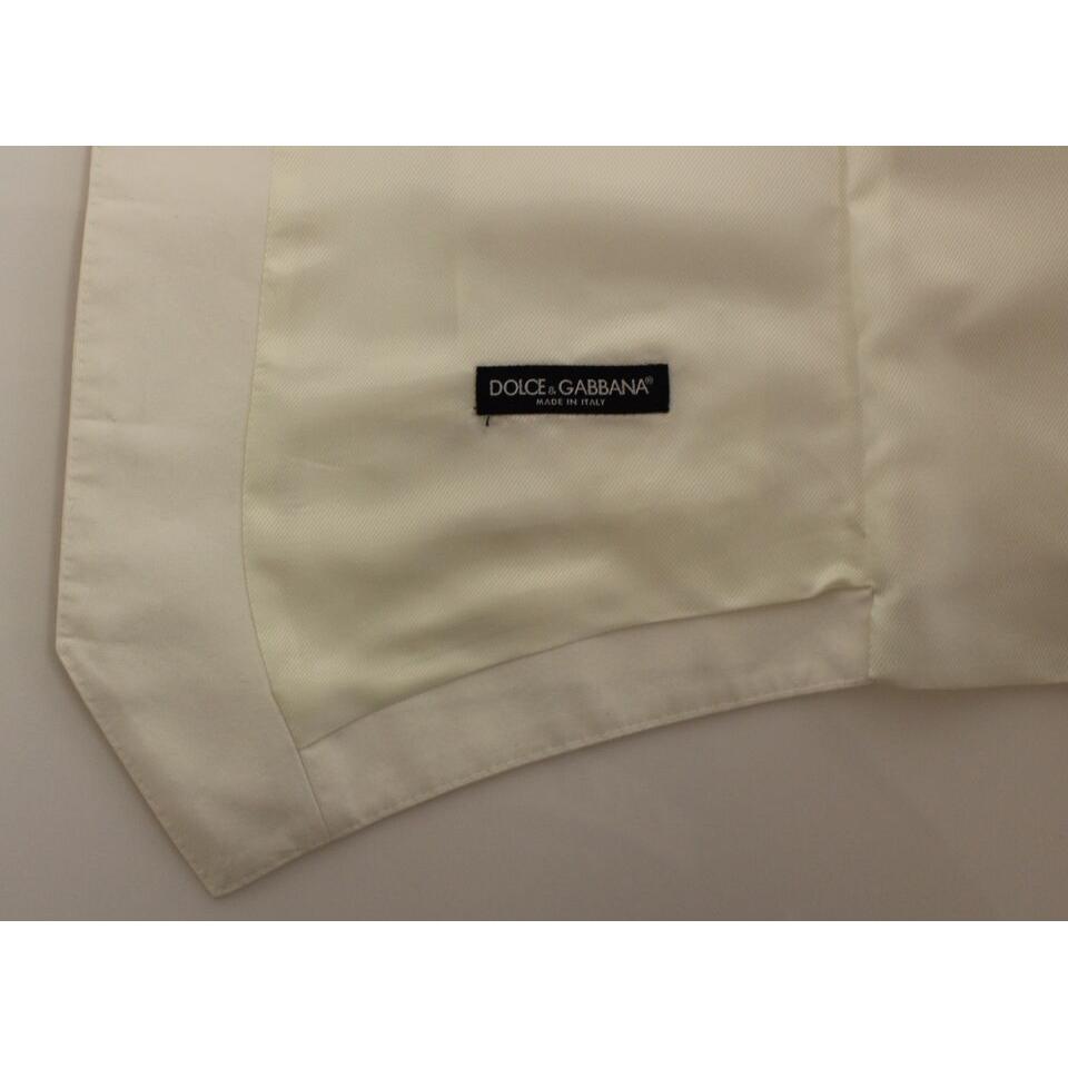 Dolce & Gabbana Elegant White Cotton Silk Dress Vest Dolce & Gabbana Rosy Brown