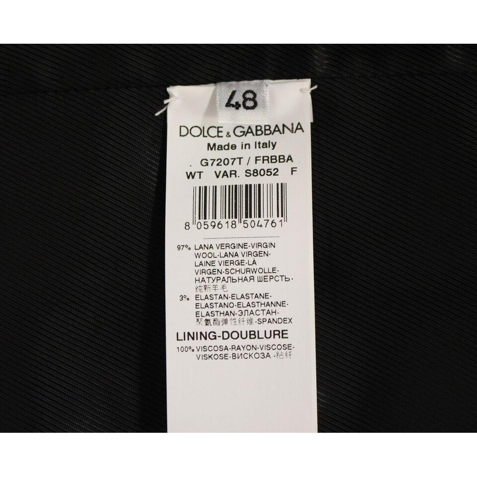 Dolce & Gabbana Elegant Gray Striped Dress Vest Dolce & Gabbana Black