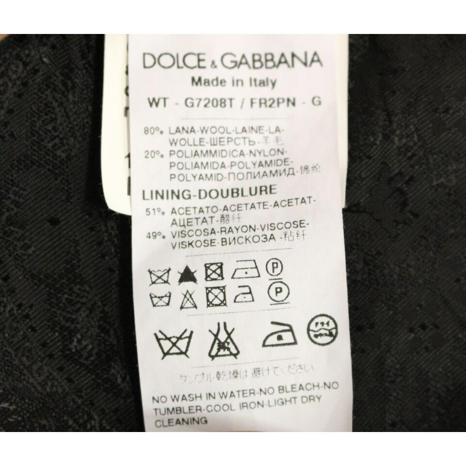 Dolce & Gabbana Elegant Black Striped Single Breasted Dress Vest Dolce & Gabbana Antique White