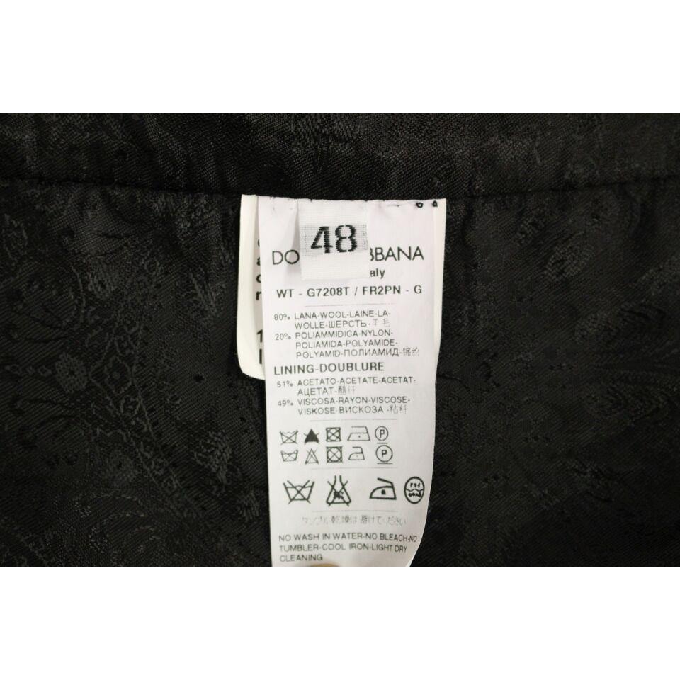 Dolce & Gabbana Elegant Black Striped Single Breasted Dress Vest Dolce & Gabbana Light Gray