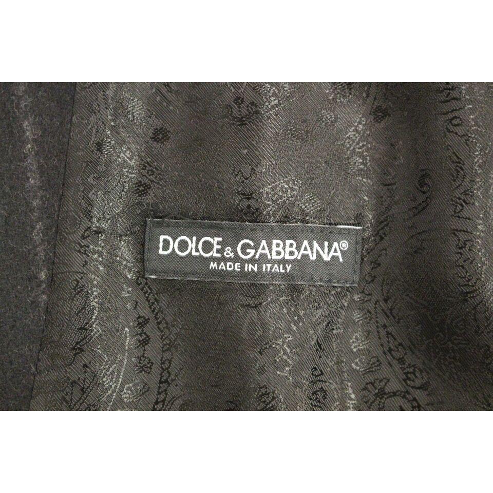 Dolce & Gabbana Elegant Black Striped Single Breasted Dress Vest Dolce & Gabbana Dark Slate Gray