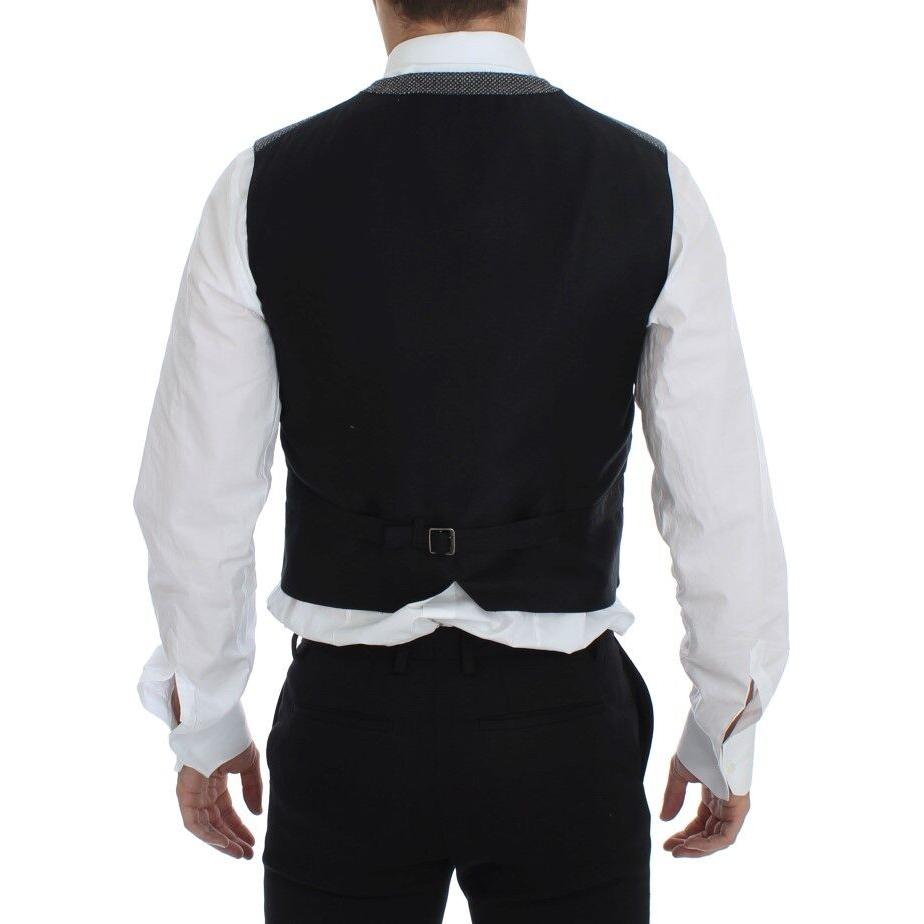 Dolce & Gabbana Elegant Single Breasted Gray Dress Vest Dolce & Gabbana Black