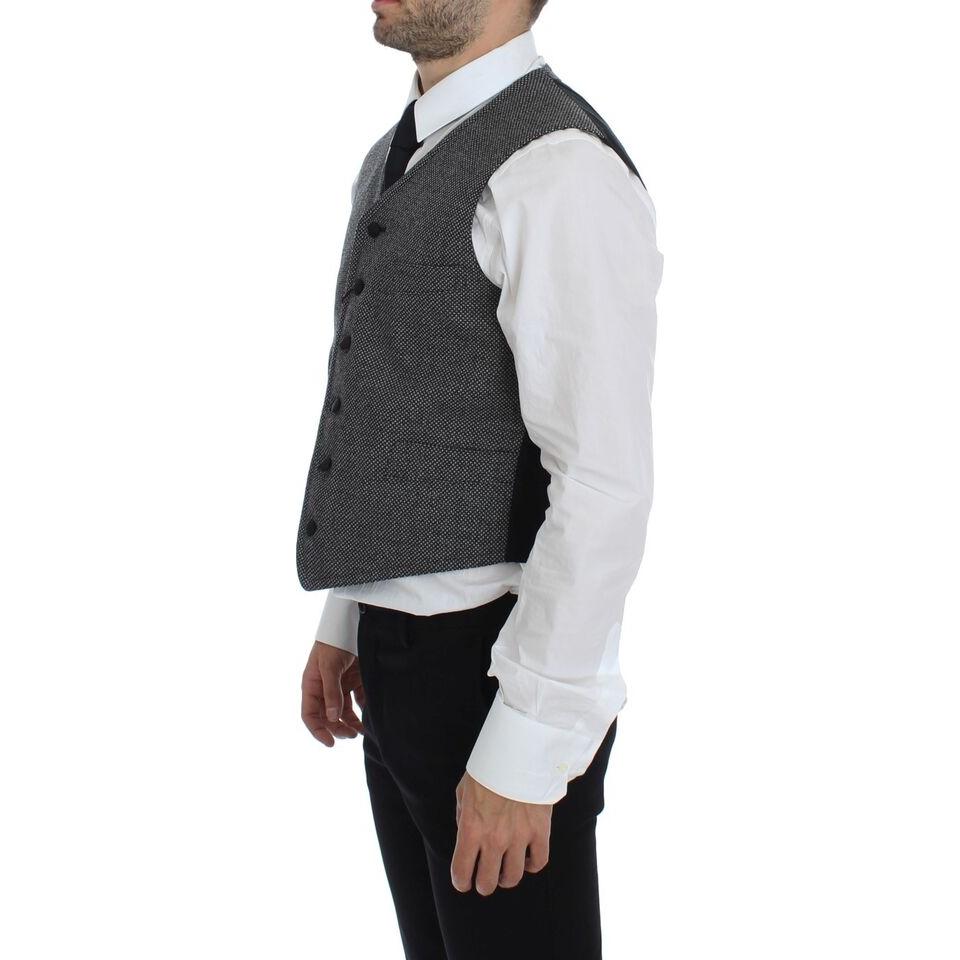 Dolce & Gabbana Elegant Single Breasted Gray Dress Vest Dolce & Gabbana Light Gray