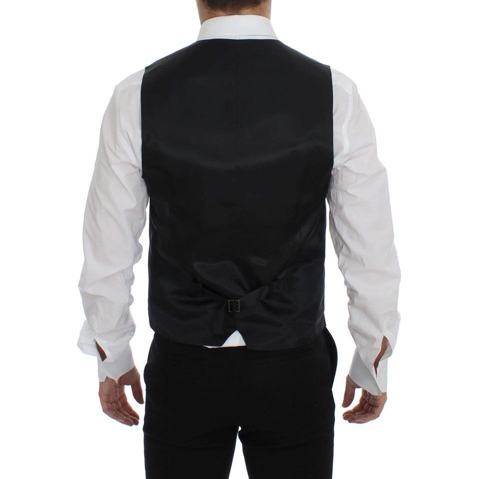 Dolce & Gabbana Elegant Gray Wool Blend Dress Vest Dolce & Gabbana Black