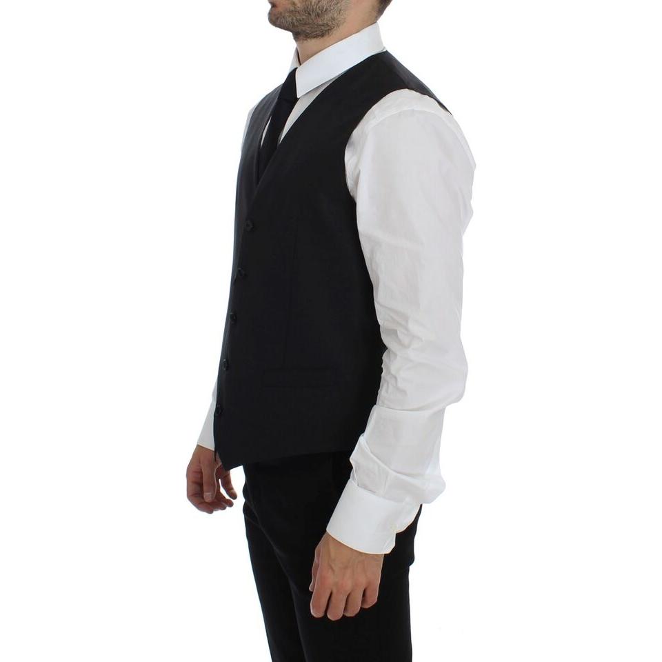 Dolce & Gabbana Elegant Gray Wool Blend Dress Vest Dolce & Gabbana Light Gray
