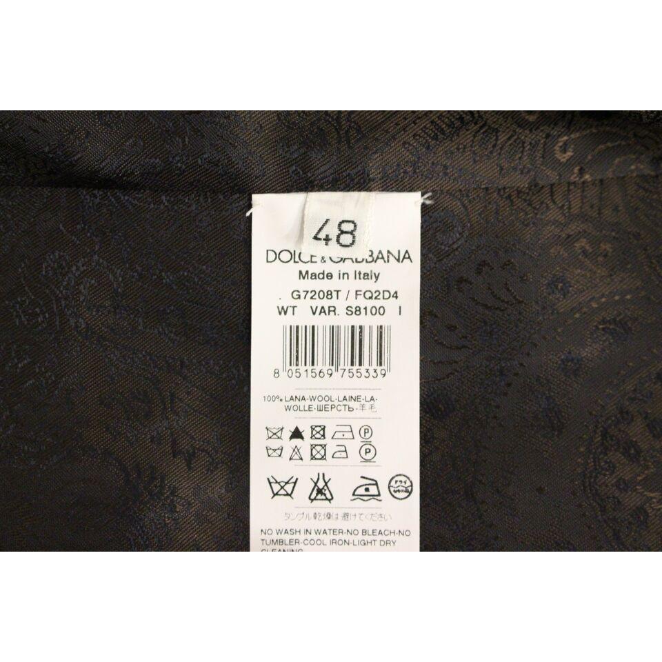 Dolce & Gabbana Elegant Checkered Wool Dress Vest Dolce & Gabbana Dark Slate Gray