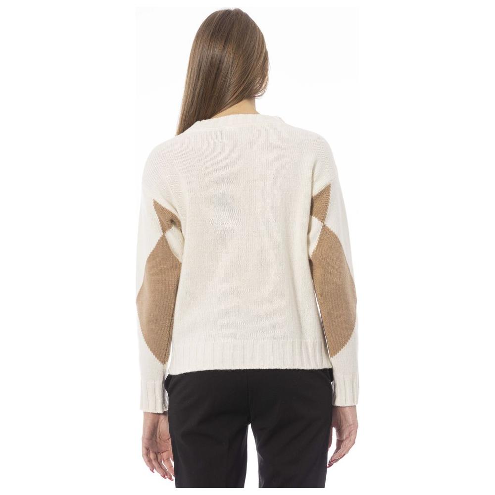 Baldinini Trend Beige Wool Women Sweater Baldinini Trend Dark Slate Gray