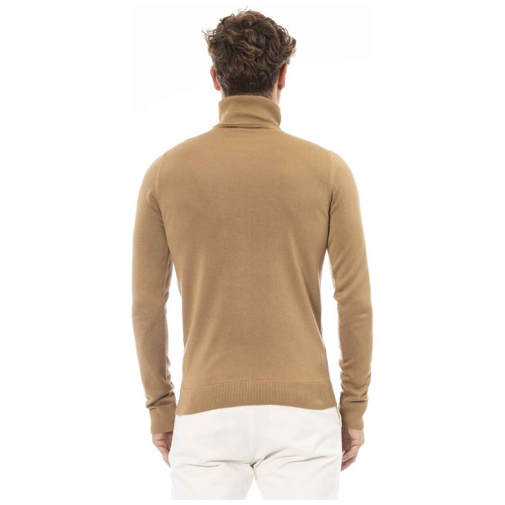 Baldinini Trend Beige Modal Men Sweater Baldinini Trend Rosy Brown