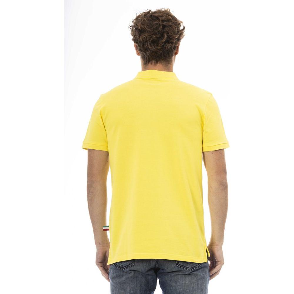 Baldinini Trend Yellow Cotton Men Polo Shirt Baldinini Trend Light Goldenrod