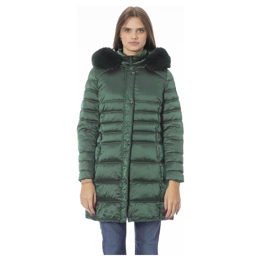 Baldinini Trend Green Polyester Women Jacket Baldinini Trend Dim Gray