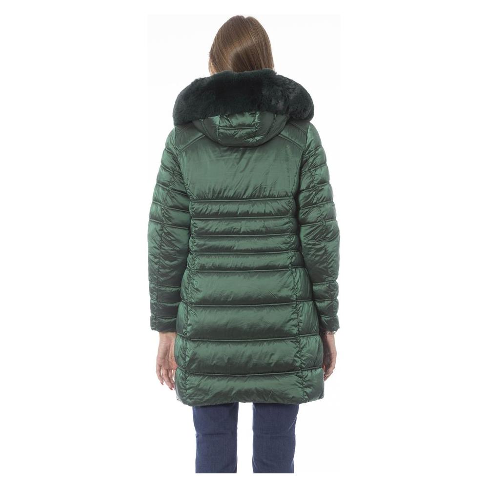 Baldinini Trend Green Polyester Women Jacket Baldinini Trend Dark Slate Gray