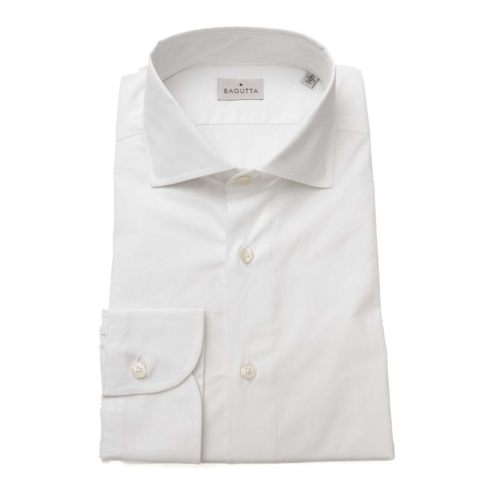 Bagutta White Cotton Men's Shirt Bagutta Light Gray