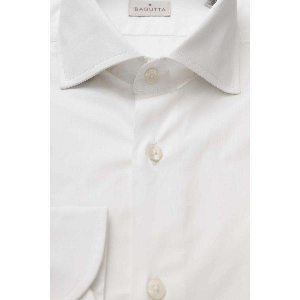 Bagutta White Cotton Men's Shirt Bagutta Light Gray