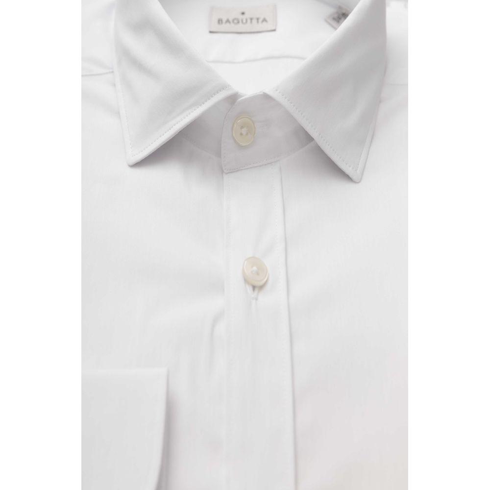 Bagutta White Cotton Men Shirt Bagutta Light Gray