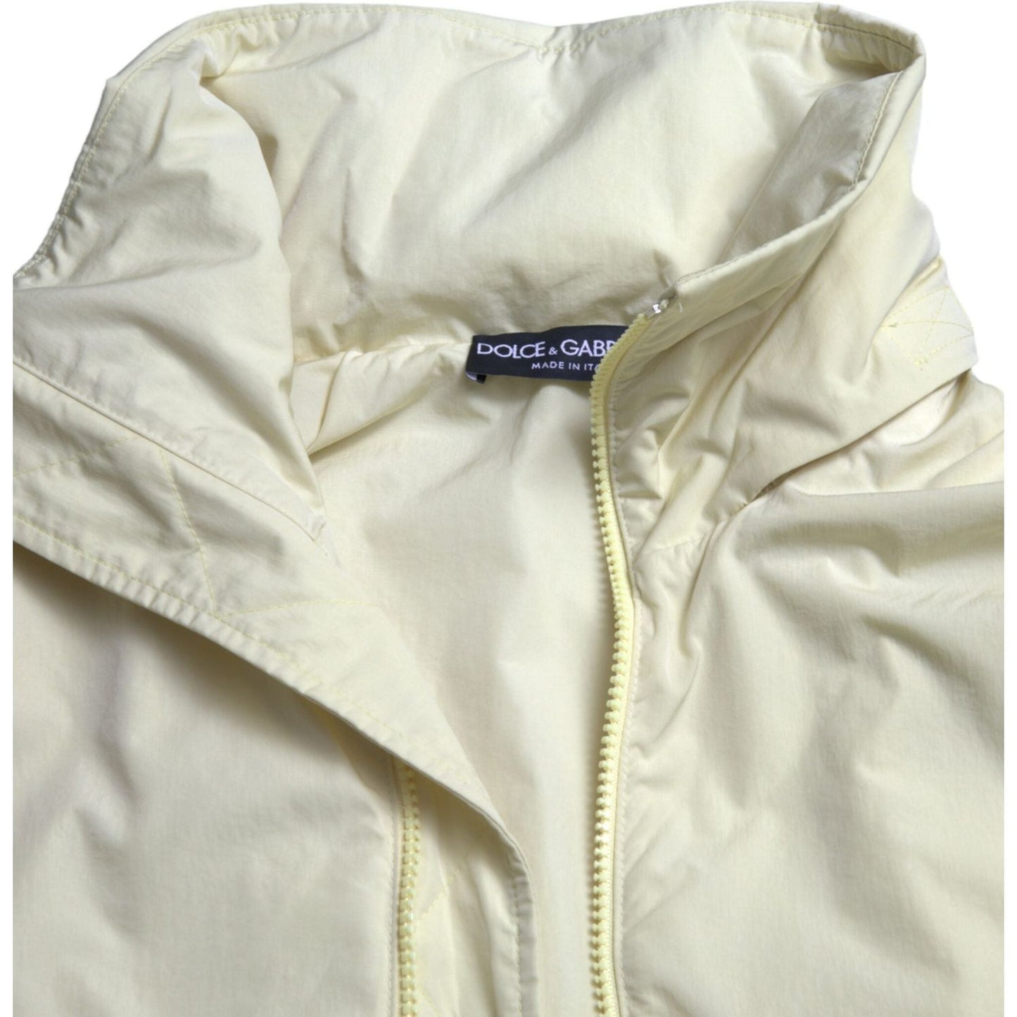 Dolce & Gabbana Elegant Yellow Windbreaker Jacket Dolce & Gabbana Gray