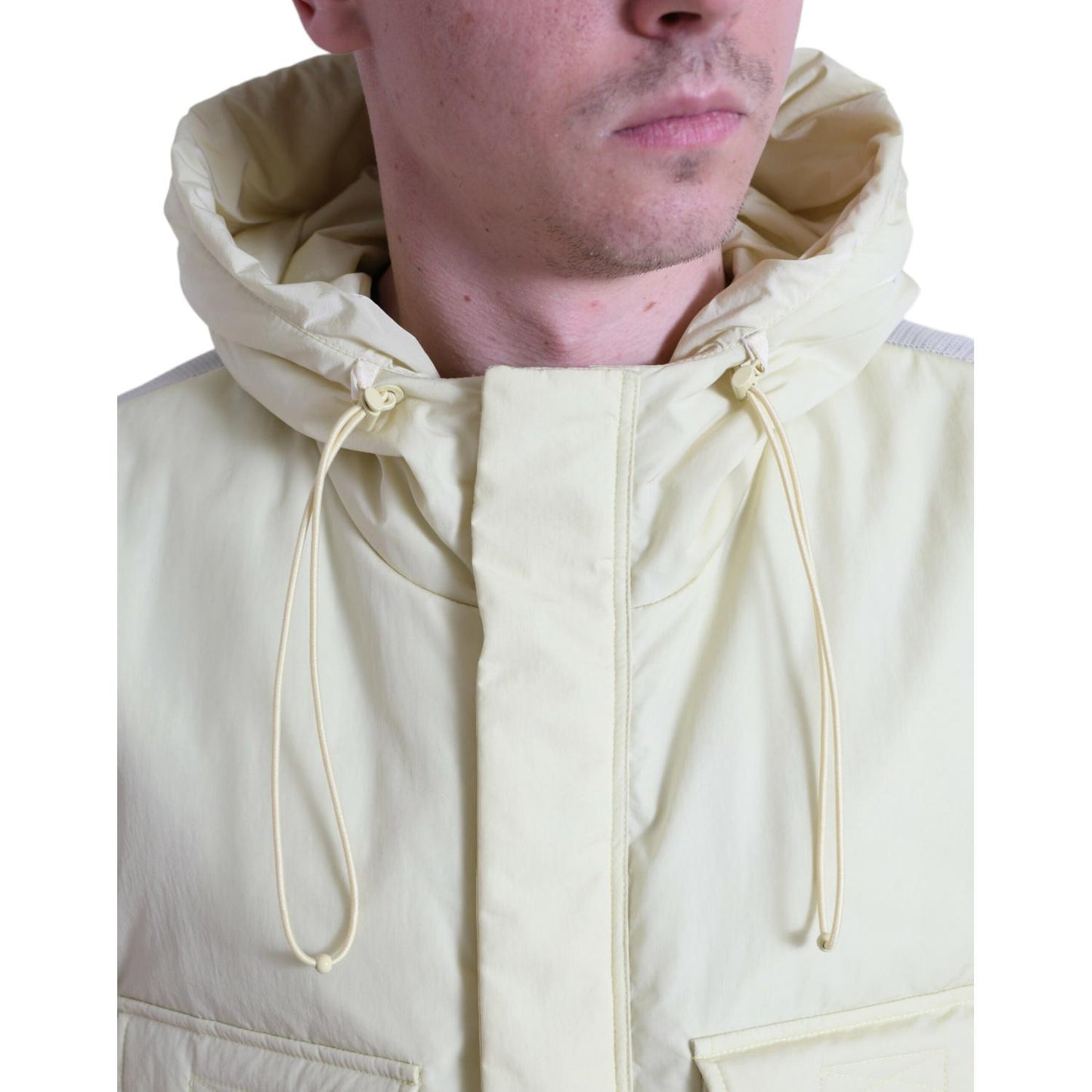 Dolce & Gabbana Sunshine Yellow Hooded Vest Jacket Dolce & Gabbana Gray