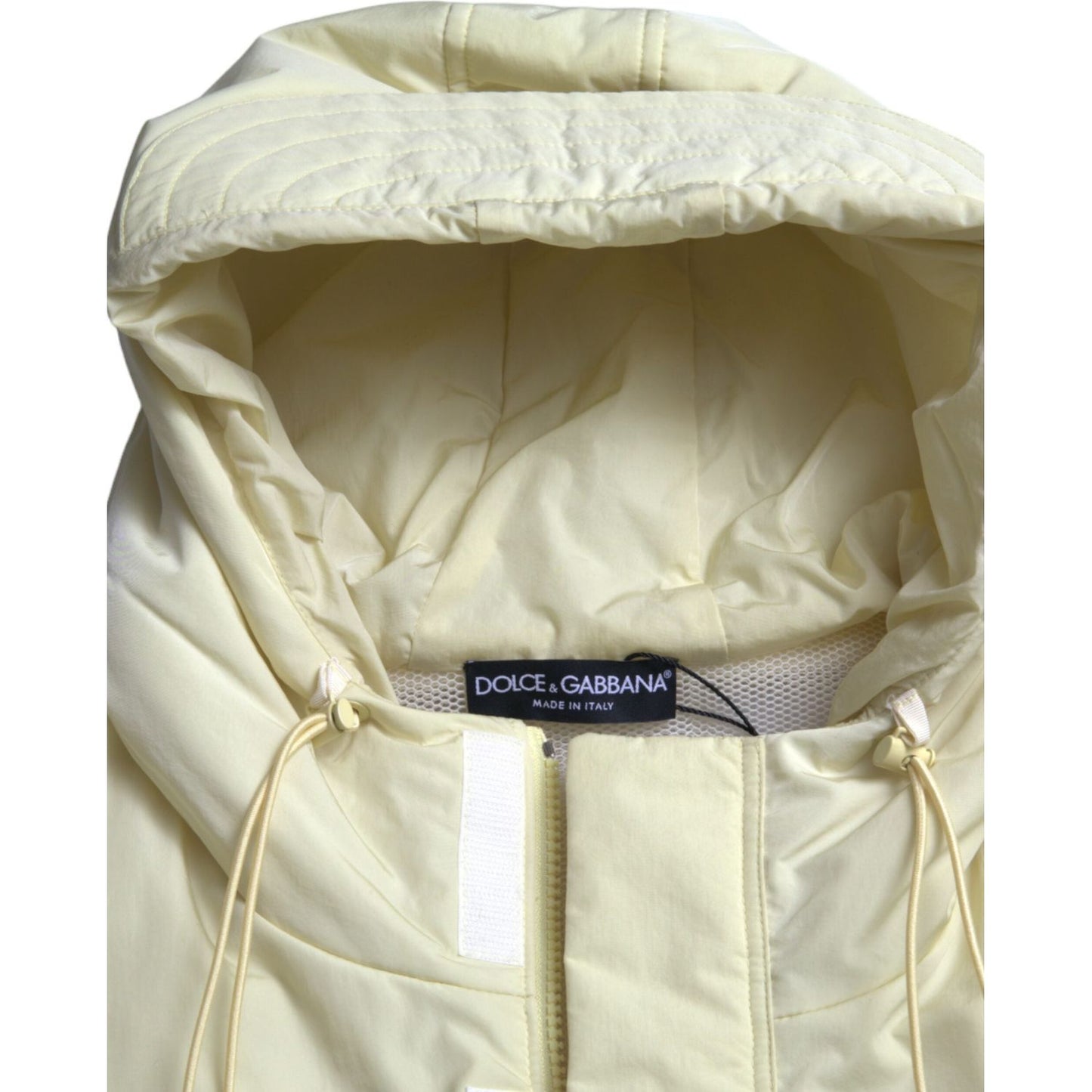 Dolce & Gabbana Sunshine Yellow Hooded Vest Jacket Dolce & Gabbana Gray