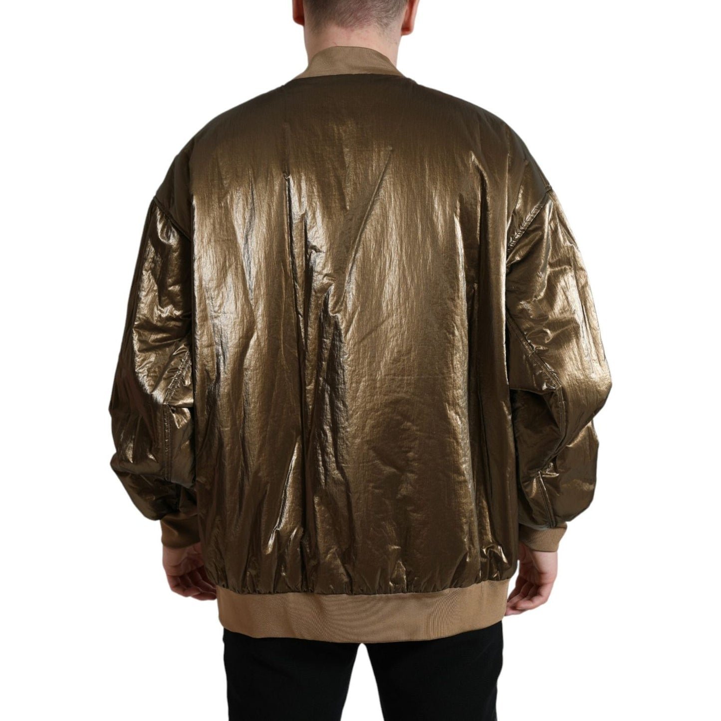 Dolce & Gabbana Elegant Bronze Bomber Jacket Dolce & Gabbana Dark Slate Gray