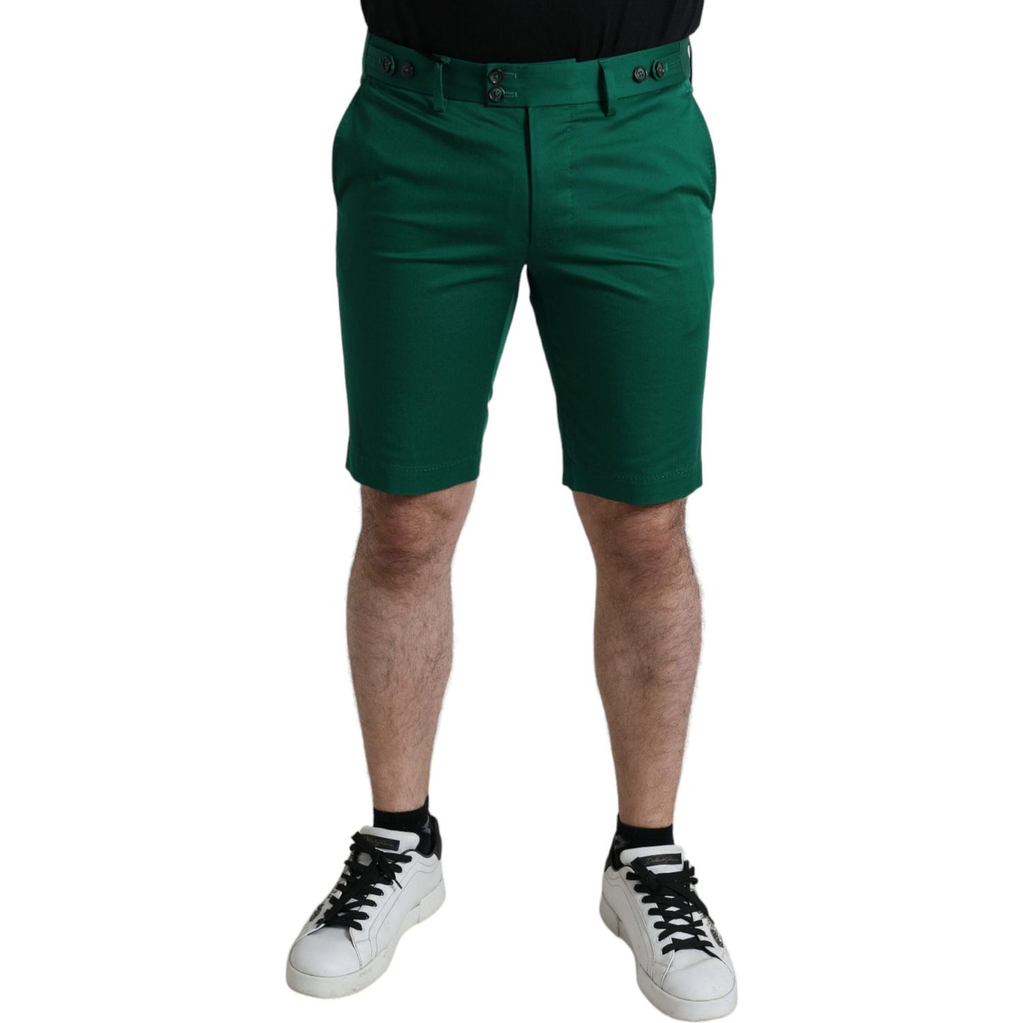 Dolce & Gabbana Elegant Deep Green Cotton Bermuda Shorts Dolce & Gabbana Dark Slate Gray