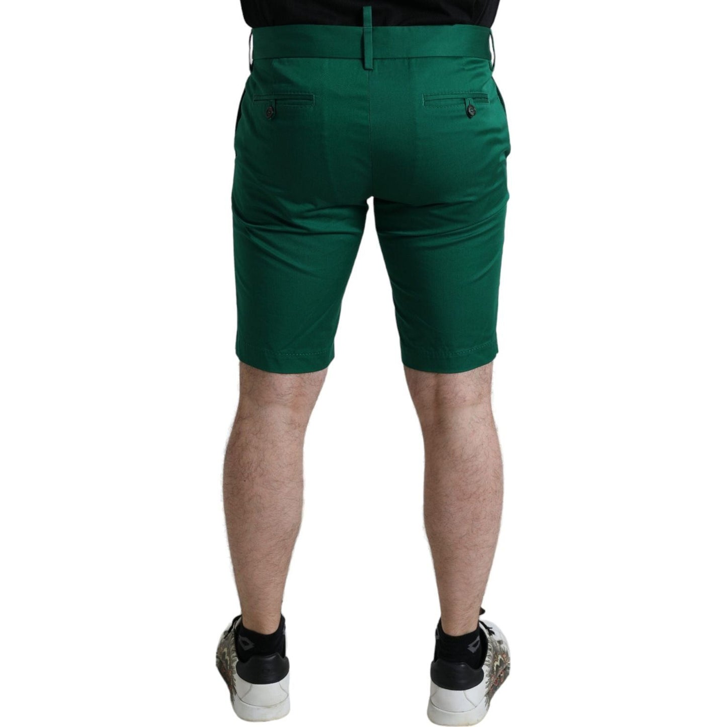 Dolce & Gabbana Elegant Deep Green Cotton Bermuda Shorts Dolce & Gabbana Rosy Brown