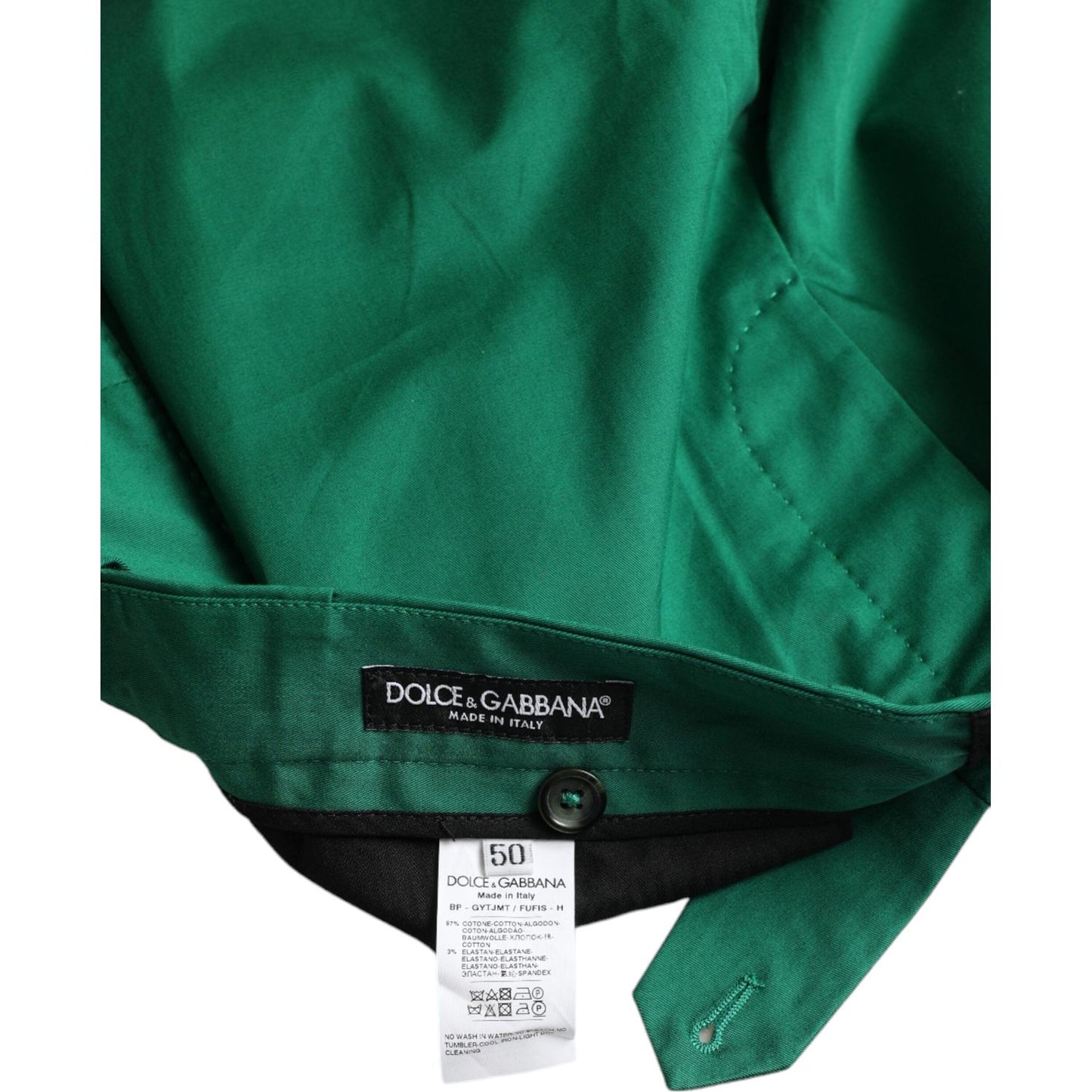 Dolce & Gabbana Elegant Deep Green Cotton Bermuda Shorts Dolce & Gabbana Dark Slate Gray