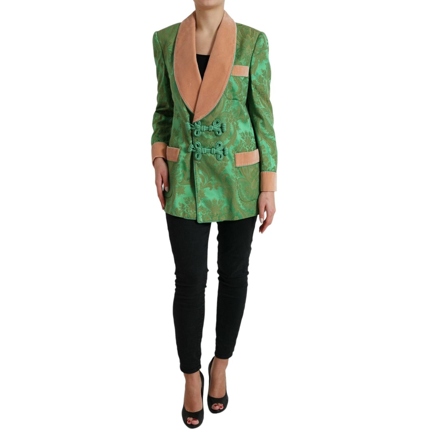 Dolce & Gabbana Floral Elegance Double Breasted Blazer Dolce & Gabbana Dark Slate Gray