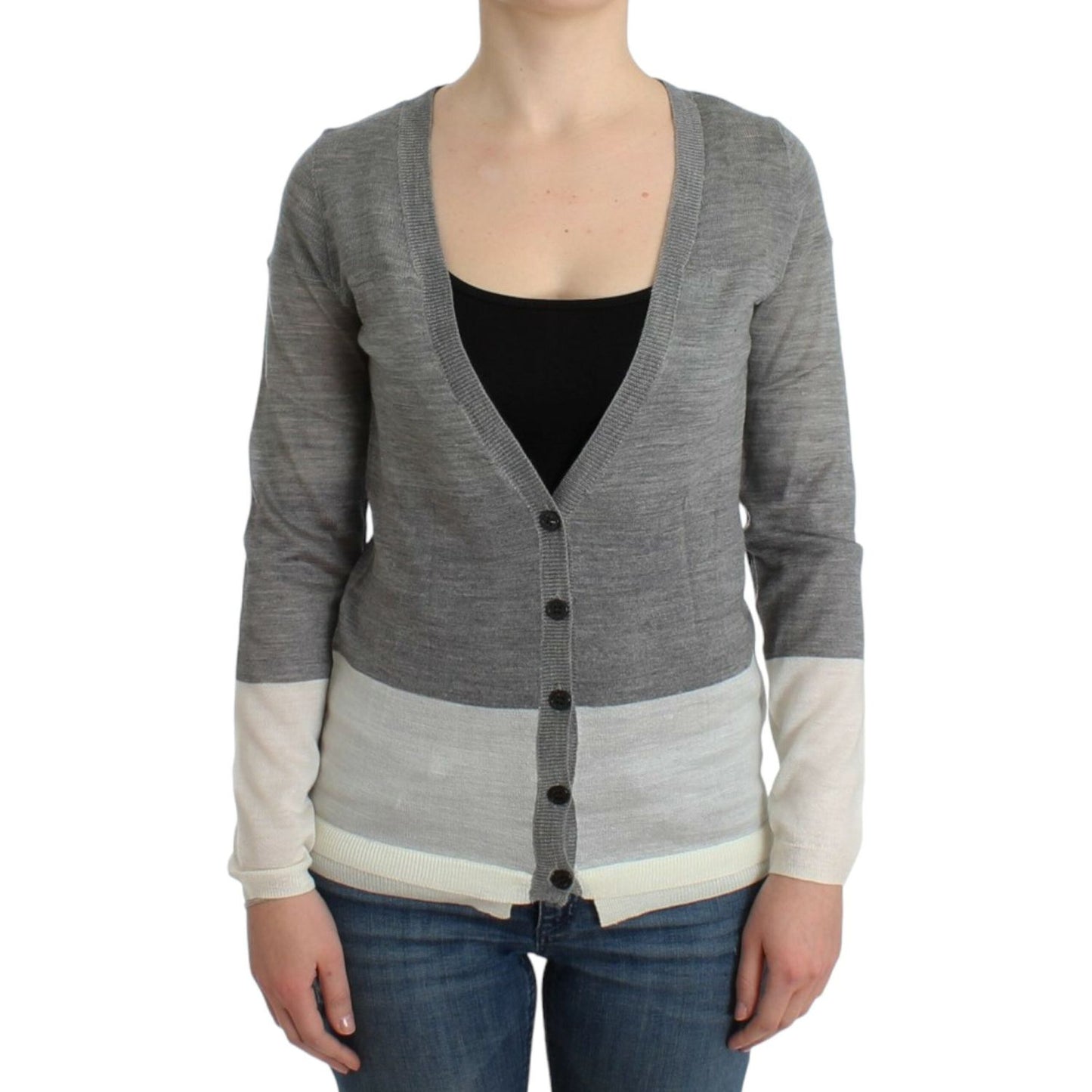 Costume National Chic Gray Lightweight Cardigan Costume National Dim Gray