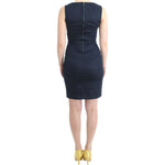 Costume National Chic Blue V-Neck Knee-Length Dress Costume National Dark Slate Gray