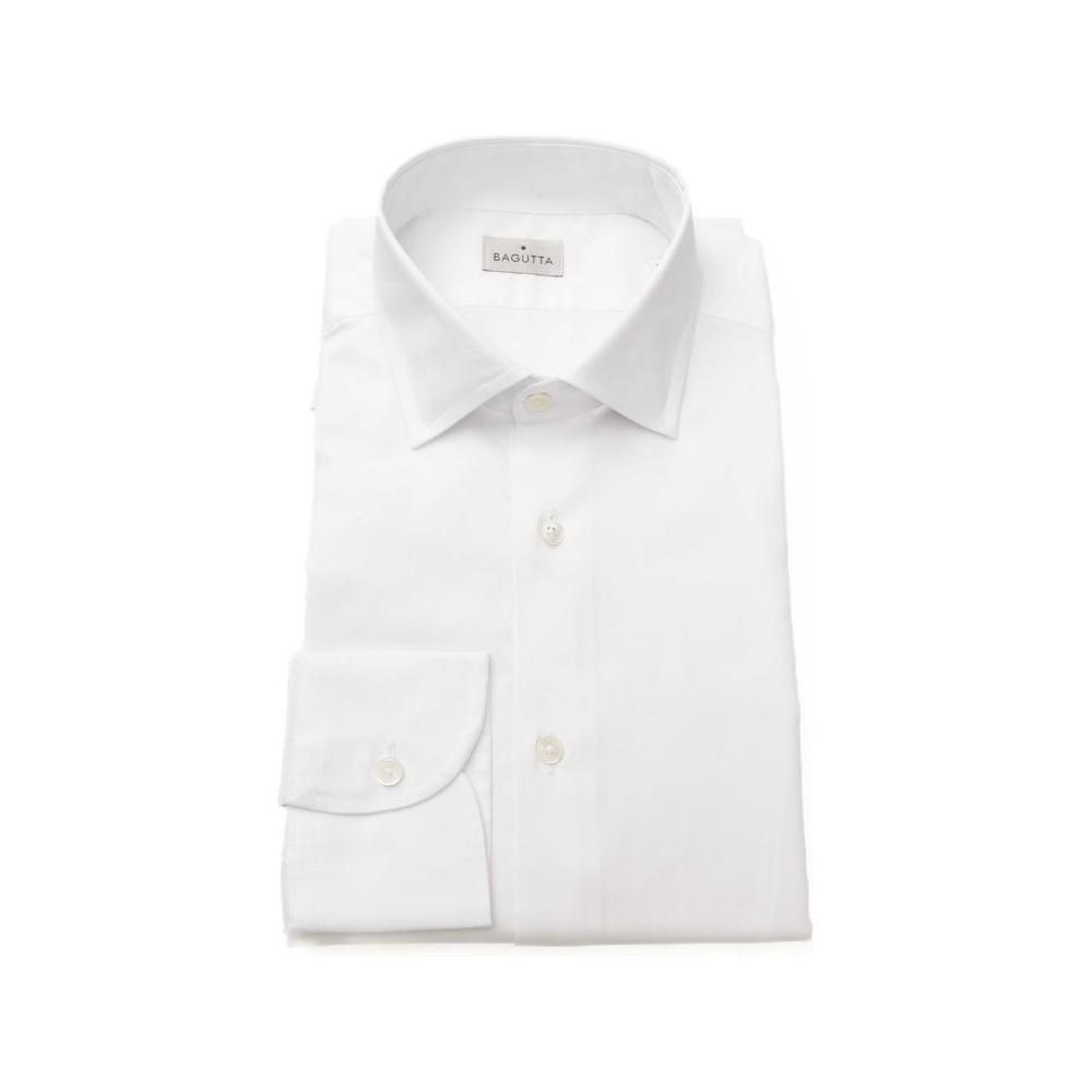 Bagutta White Cotton Men's Shirt Bagutta Lavender