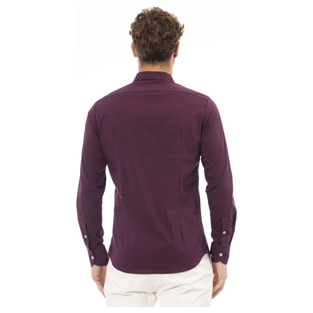 Baldinini Trend Red Cotton Men Shirt Baldinini Trend Dark Slate Gray