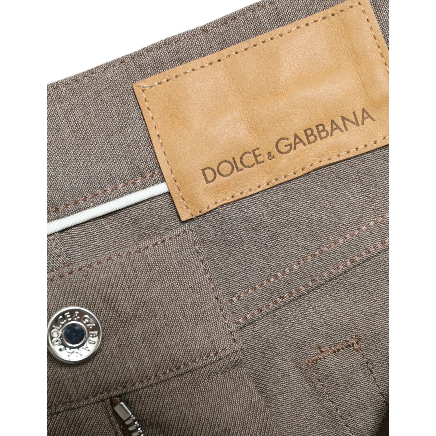 Dolce & Gabbana Elegant Brown Cotton Stretch Skinny Pants Dolce & Gabbana Rosy Brown