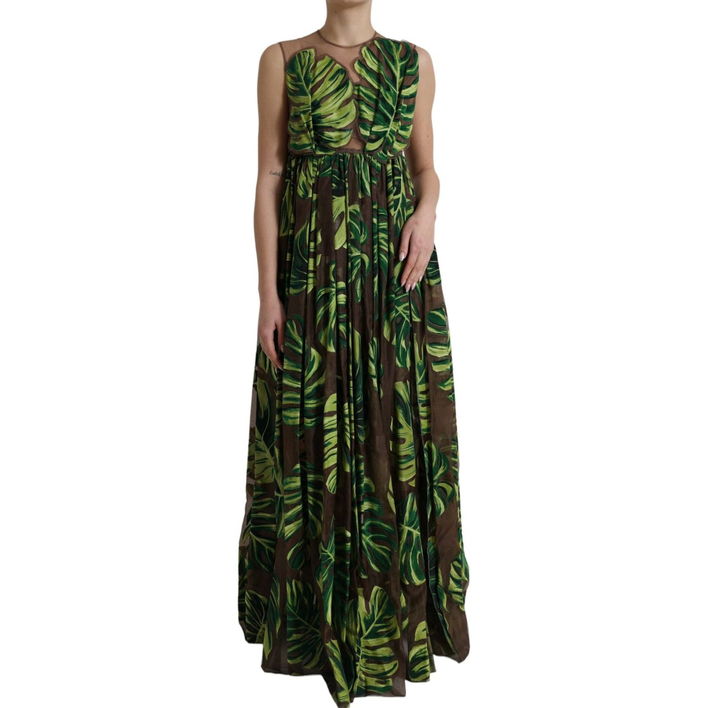 Dolce & Gabbana Elegant A-Line Sleeveless Silk Blend Dress Dolce & Gabbana Black