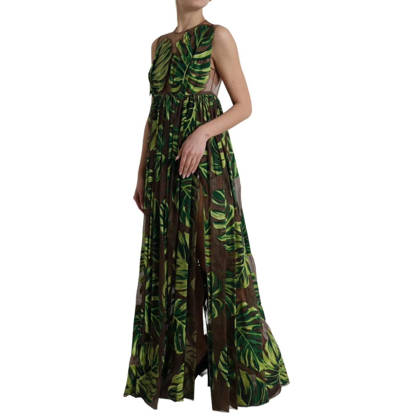 Dolce & Gabbana Elegant A-Line Sleeveless Silk Blend Dress Dolce & Gabbana Black