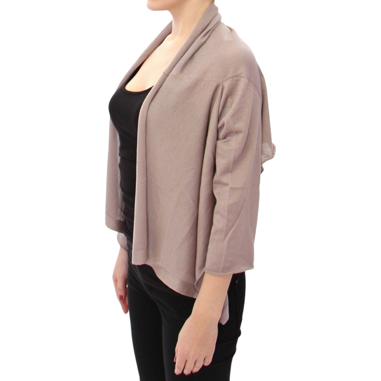Dolce & Gabbana Elegant Cashmere-Silk Blend Light Knit Shrug Dolce & Gabbana Rosy Brown