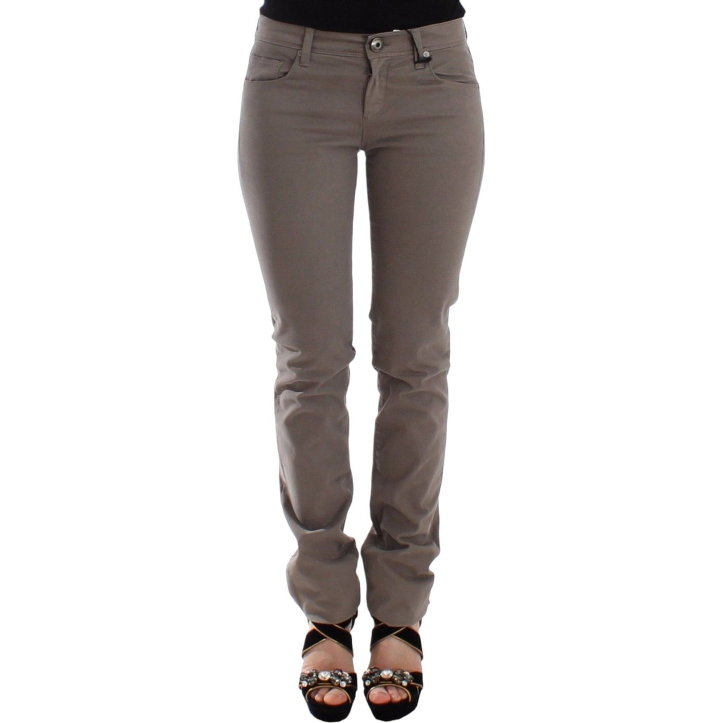 Ermanno Scervino Chic Taupe Skinny Jeans for Elevated Style Ermanno Scervino Dim Gray