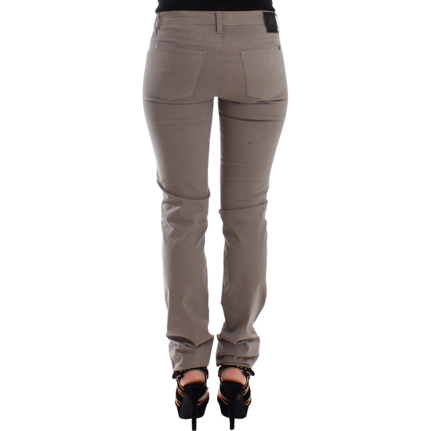 Ermanno Scervino Chic Taupe Skinny Jeans for Elevated Style Ermanno Scervino Dim Gray