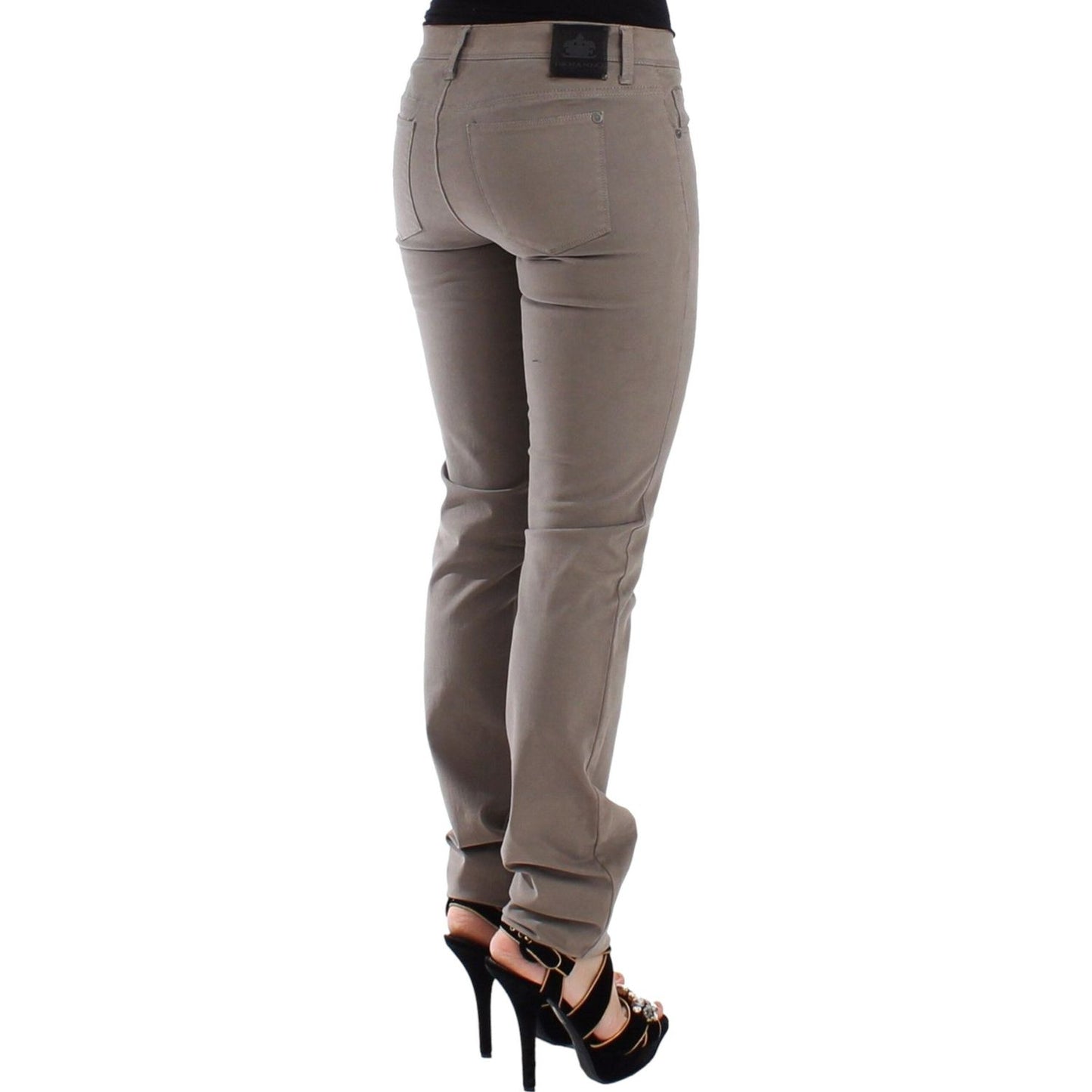 Ermanno Scervino Chic Taupe Skinny Jeans for Elevated Style Ermanno Scervino Dim Gray