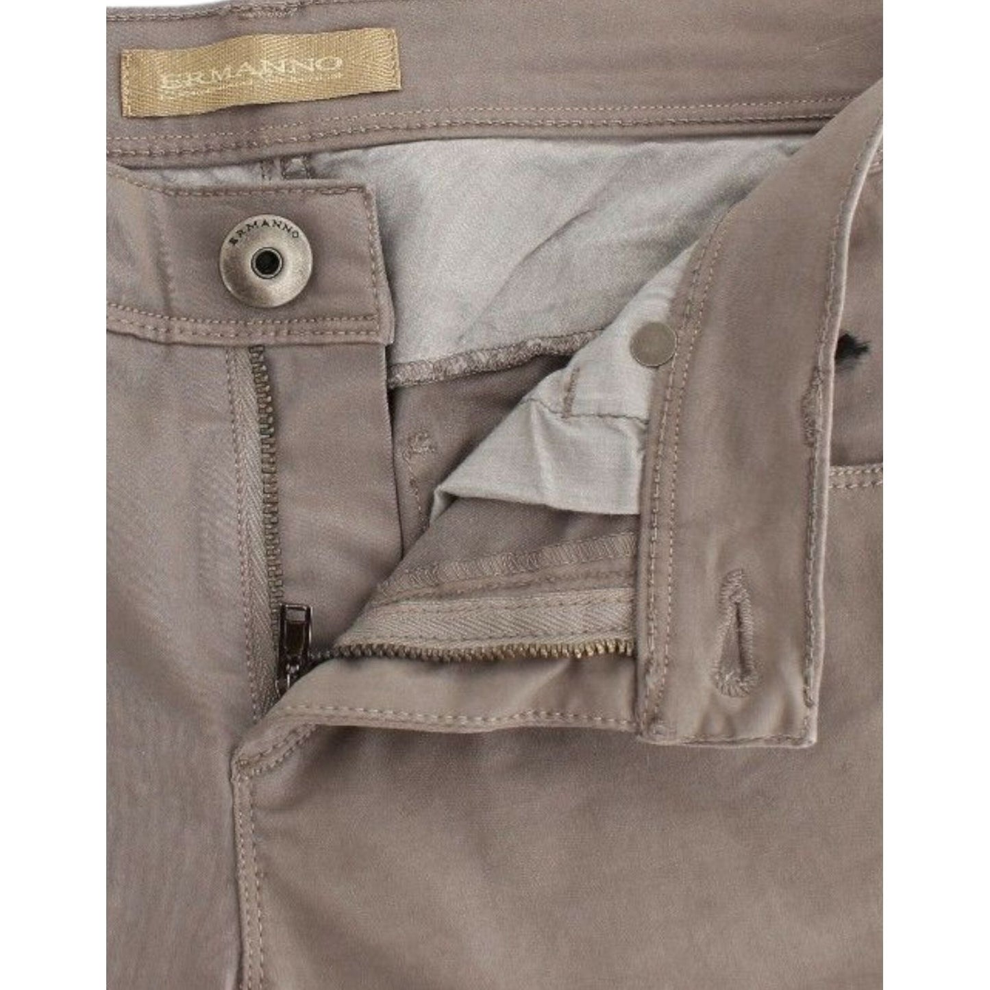 Ermanno Scervino Chic Taupe Skinny Jeans for Elevated Style Ermanno Scervino Slate Gray