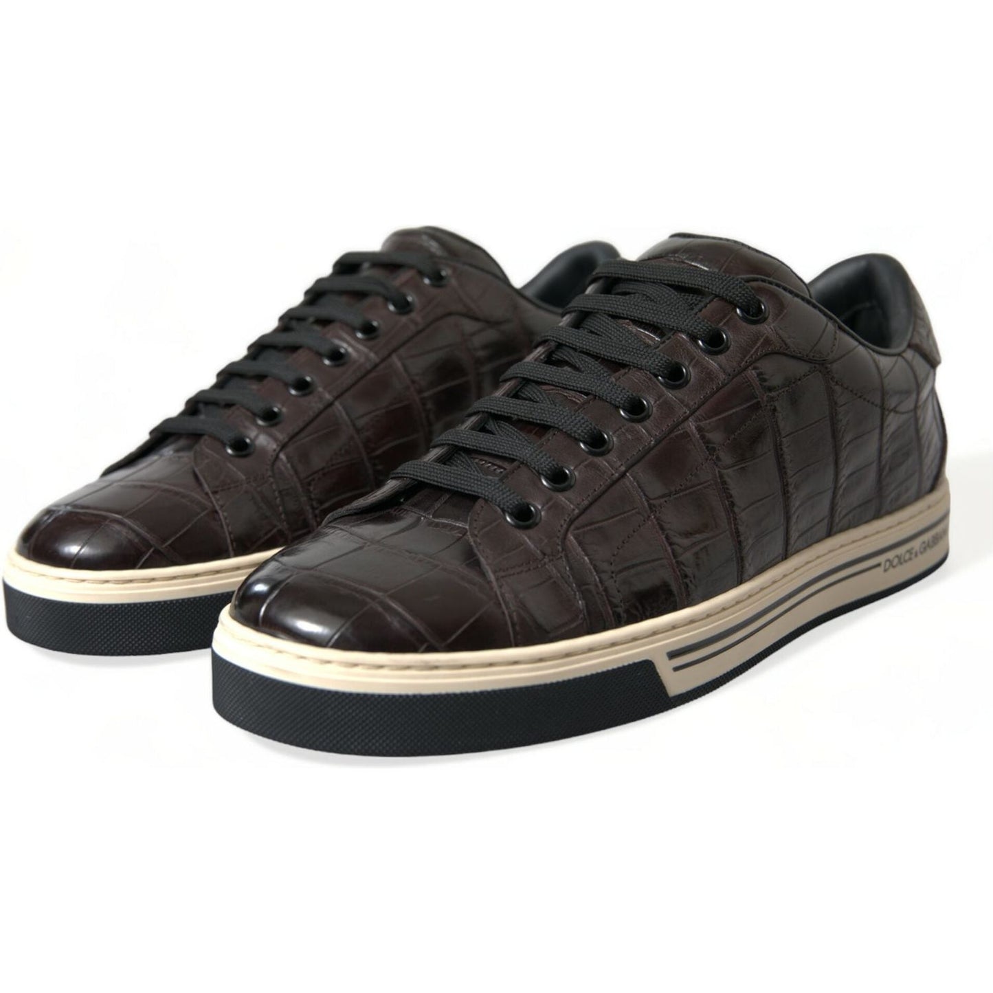 Dolce & Gabbana Elegant Exotic Leather Low-Top Sneakers Dolce & Gabbana Dark Slate Gray