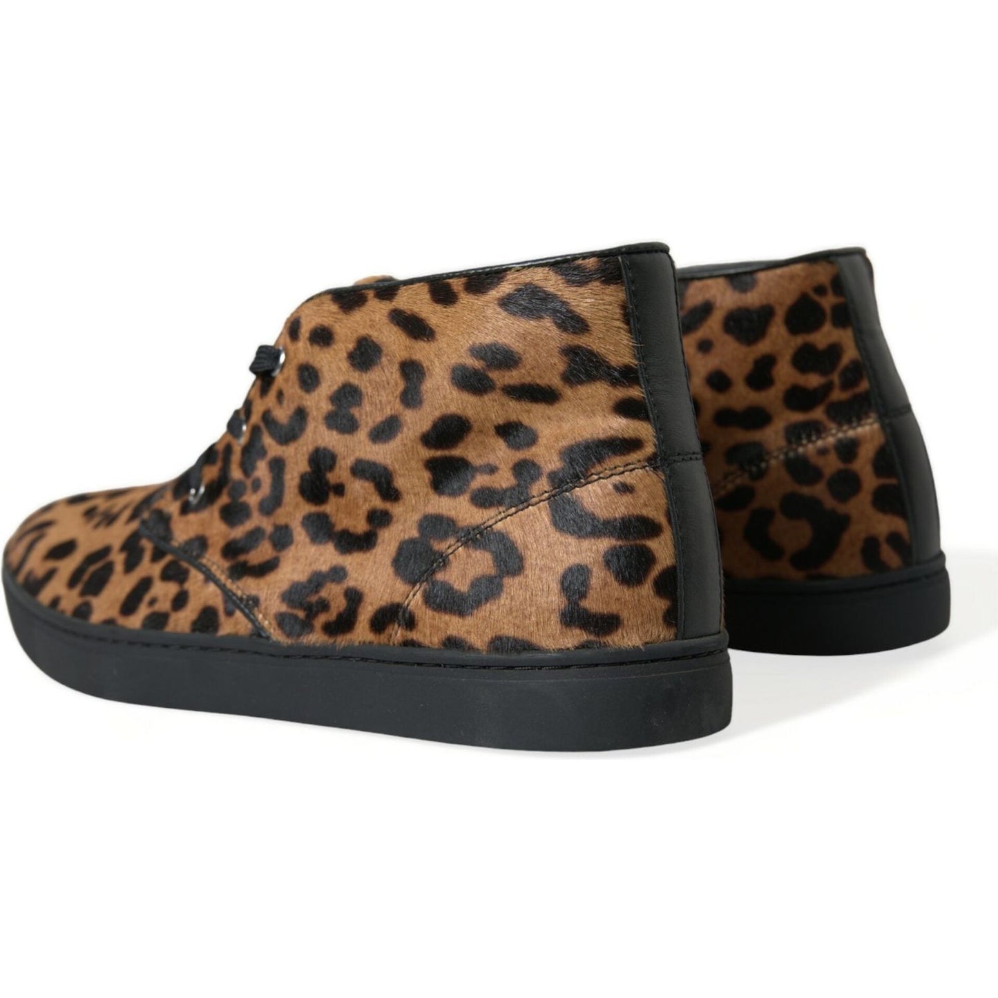 Dolce & Gabbana Elegant Leopard Print Mid-Top Sneakers Dolce & Gabbana Dark Slate Gray
