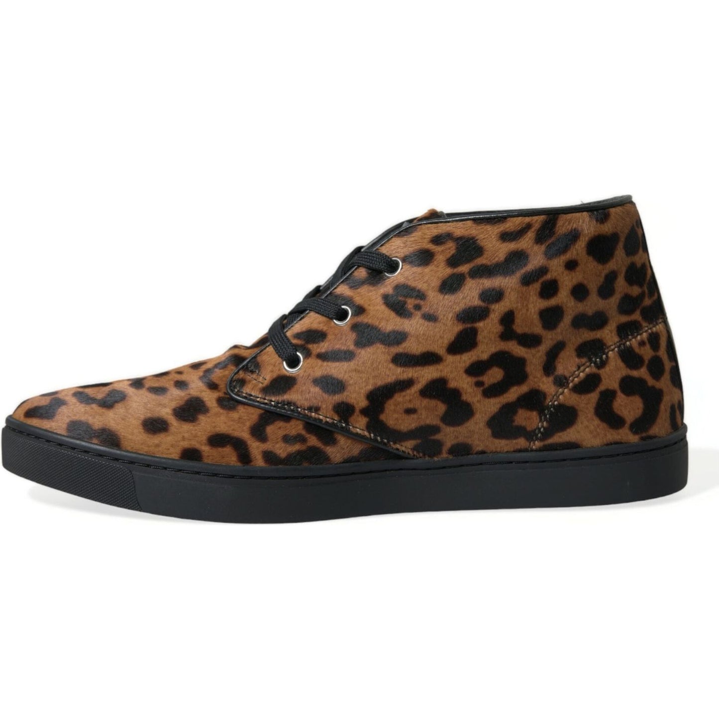 Dolce & Gabbana Elegant Leopard Print Mid-Top Sneakers Dolce & Gabbana Dark Slate Gray