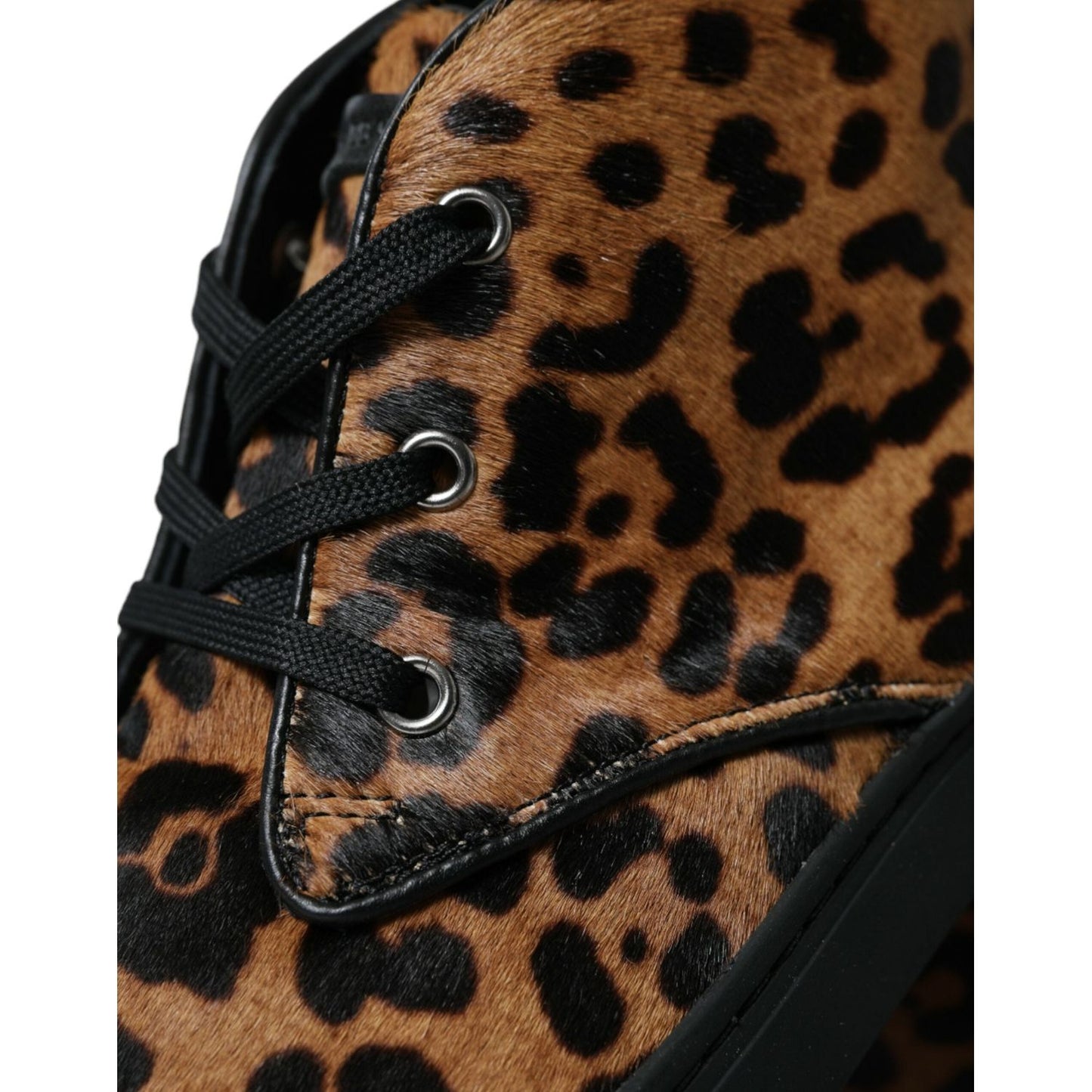 Dolce & Gabbana Elegant Leopard Print Mid-Top Sneakers Dolce & Gabbana Black