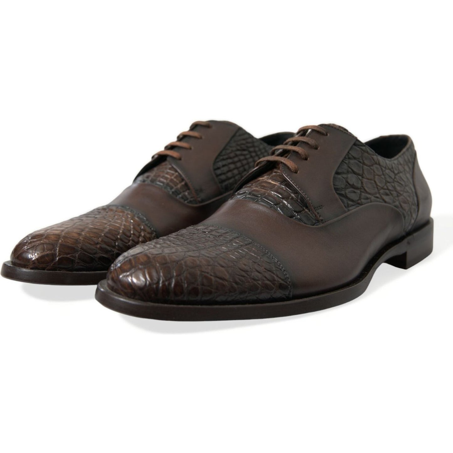 Dolce & Gabbana Elegant Textured Leather Oxford Dress Shoes Dolce & Gabbana Dark Slate Gray
