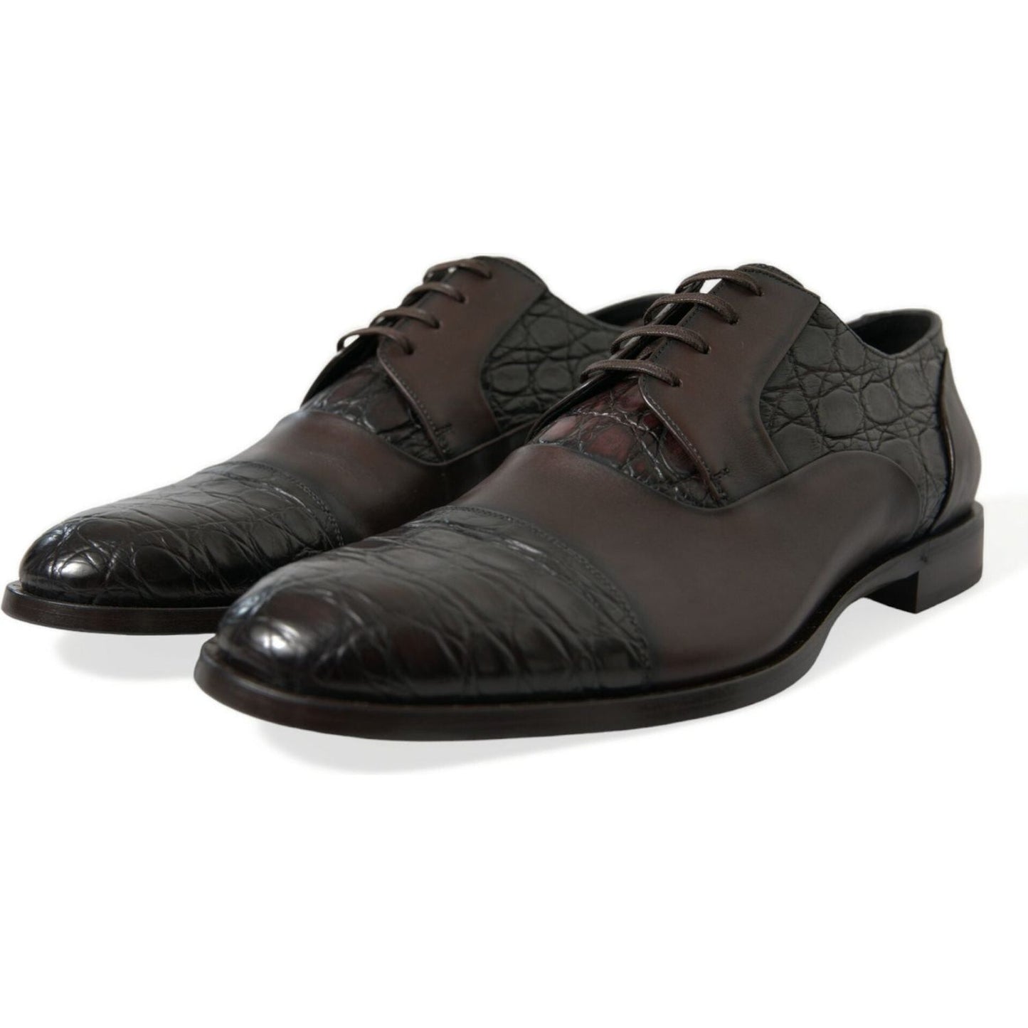 Dolce & Gabbana Elegant Brown Formal Derby Dress Shoes Dolce & Gabbana Dark Slate Gray