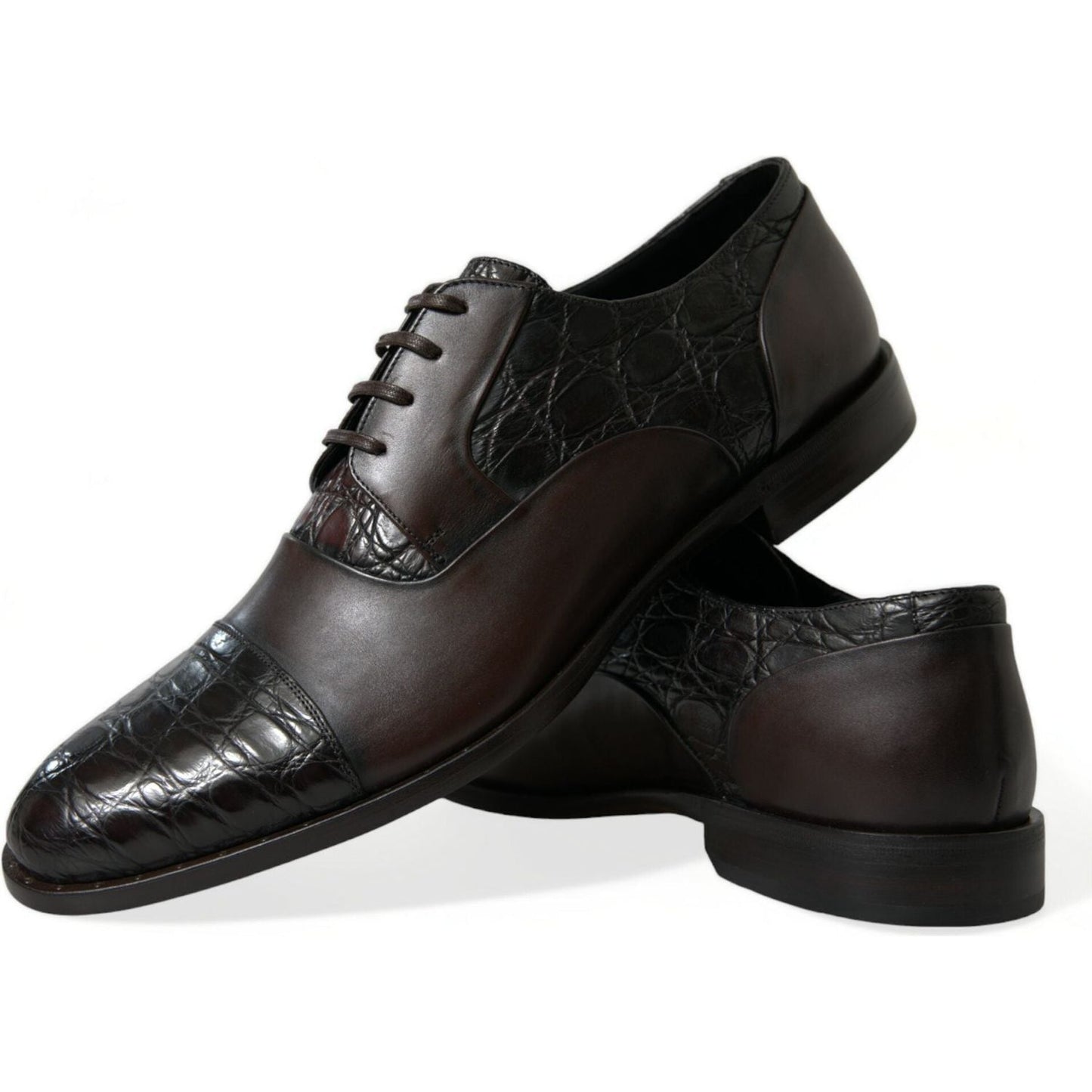 Dolce & Gabbana Elegant Brown Formal Derby Dress Shoes Dolce & Gabbana Black