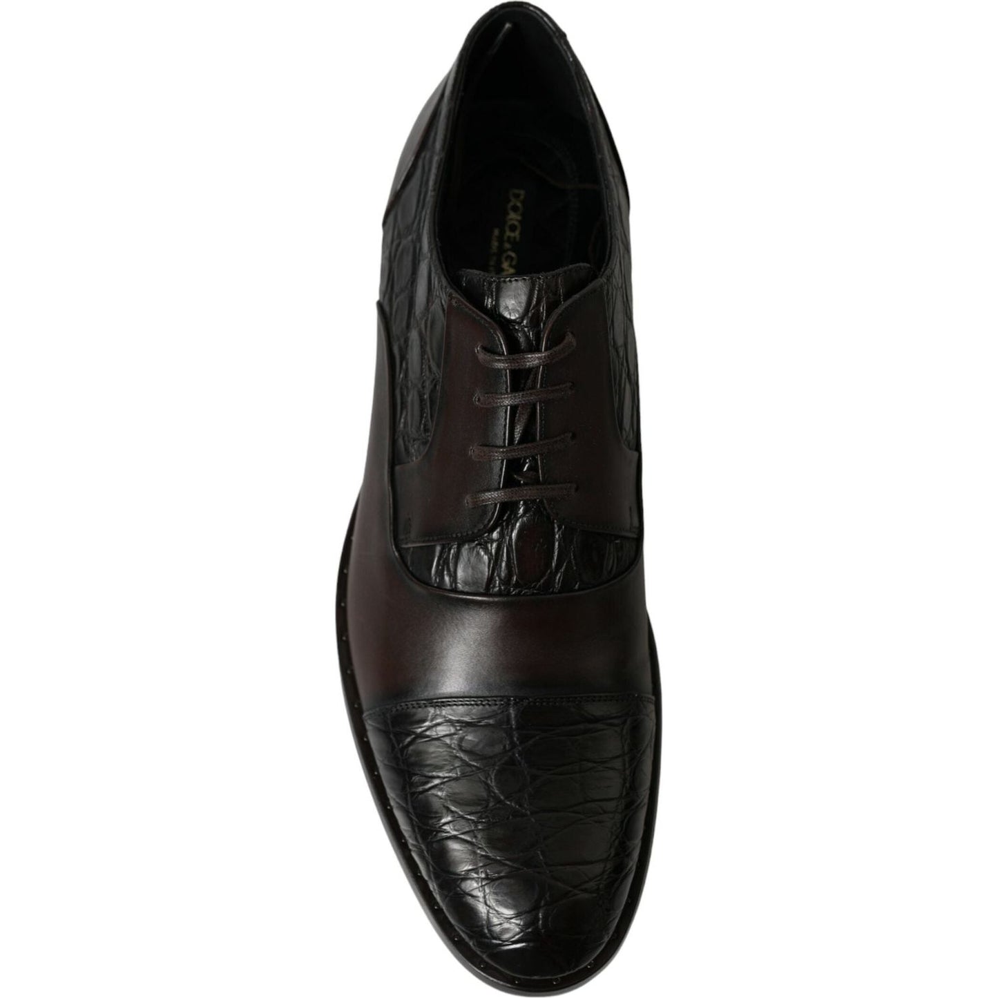 Dolce & Gabbana Elegant Brown Formal Derby Dress Shoes Dolce & Gabbana Black