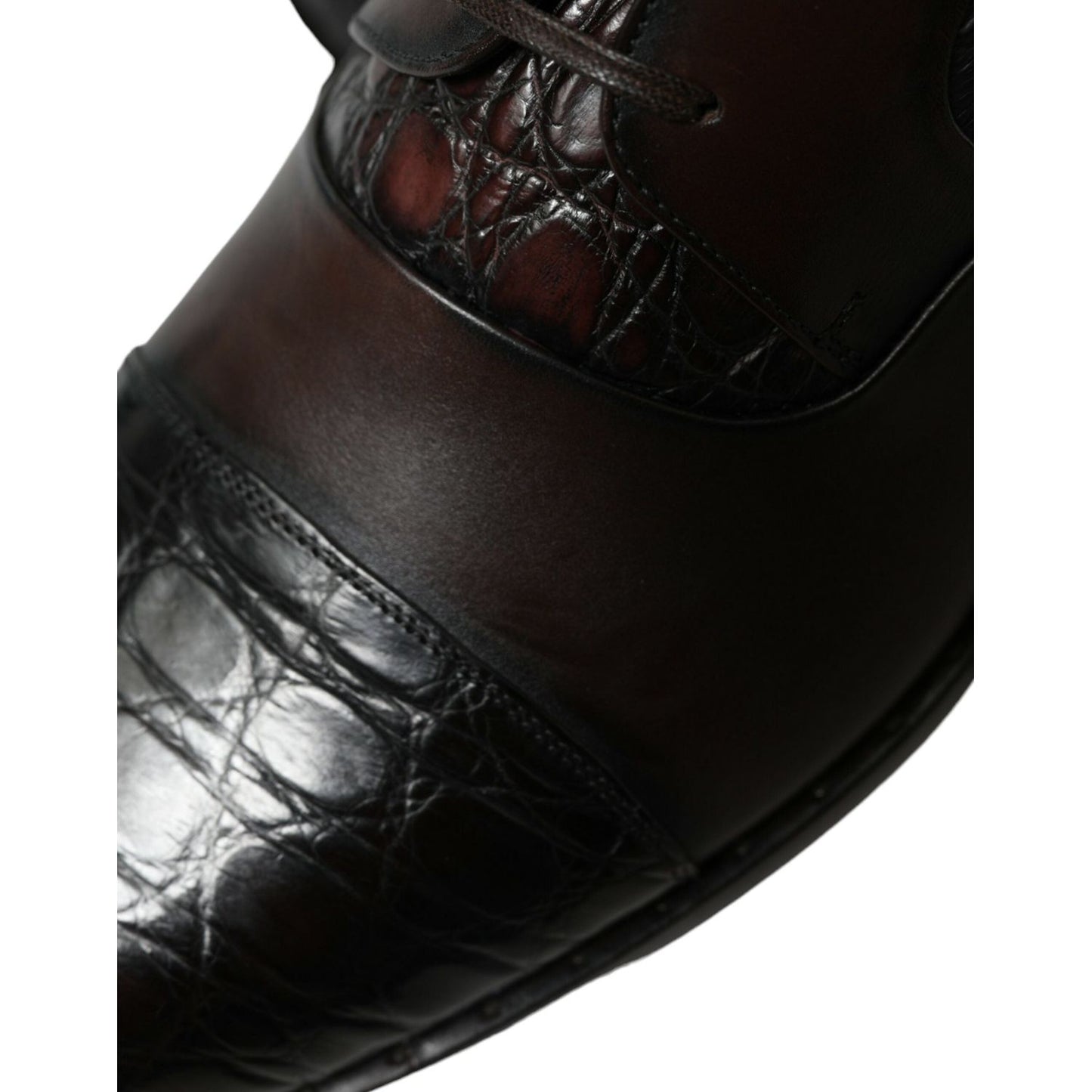 Dolce & Gabbana Elegant Brown Formal Derby Dress Shoes Dolce & Gabbana Black