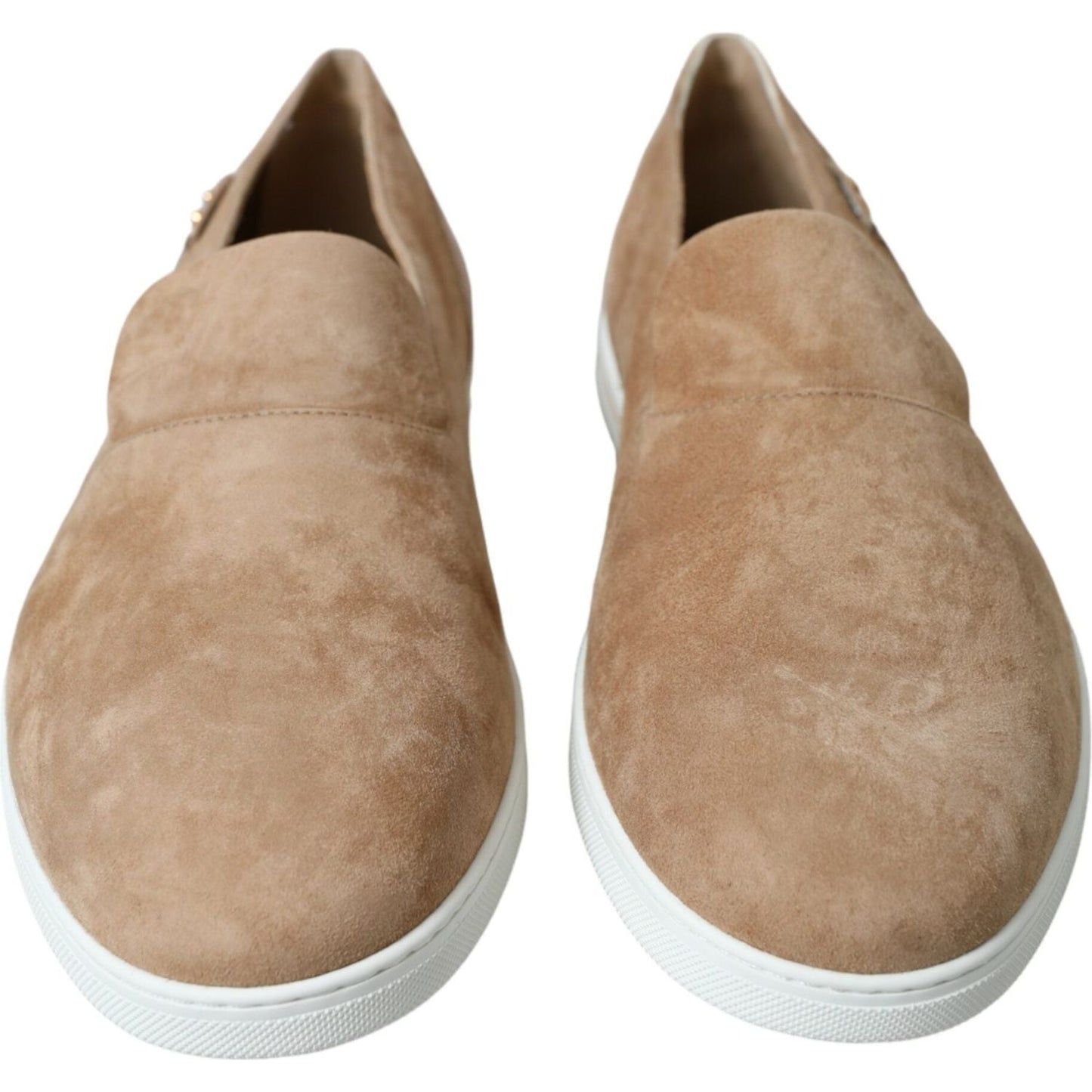 Dolce & Gabbana Elegant Beige Leather Loafers Dolce & Gabbana Rosy Brown