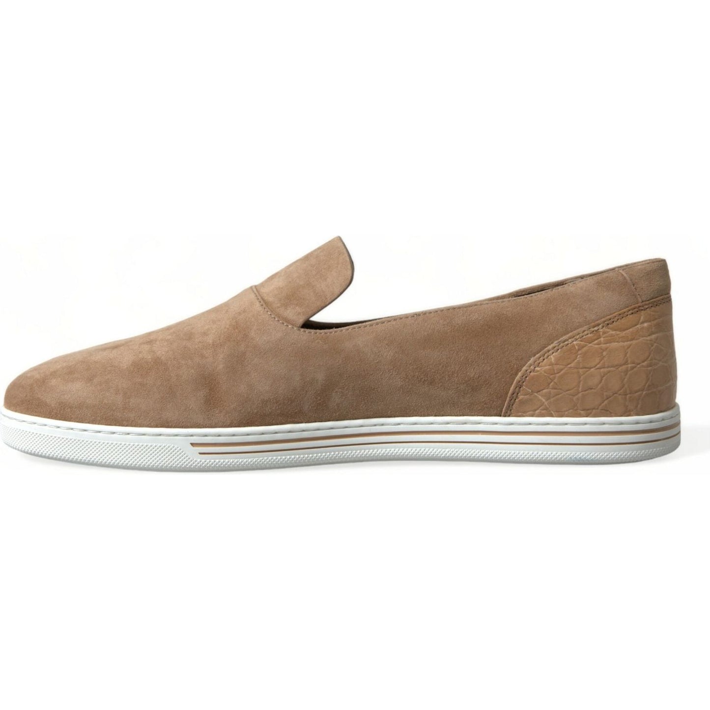 Dolce & Gabbana Elegant Beige Leather Loafers Dolce & Gabbana Dim Gray