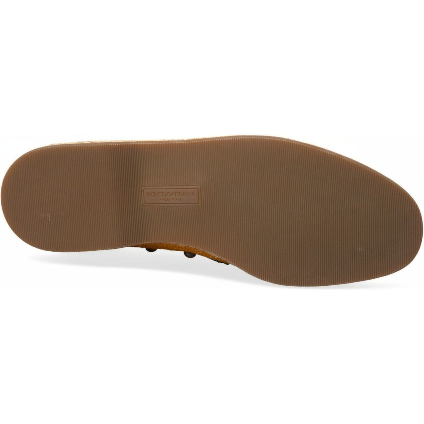 Dolce & Gabbana Exclusive Orange Canvas Loafers with Studs Dolce & Gabbana Dark Olive Green